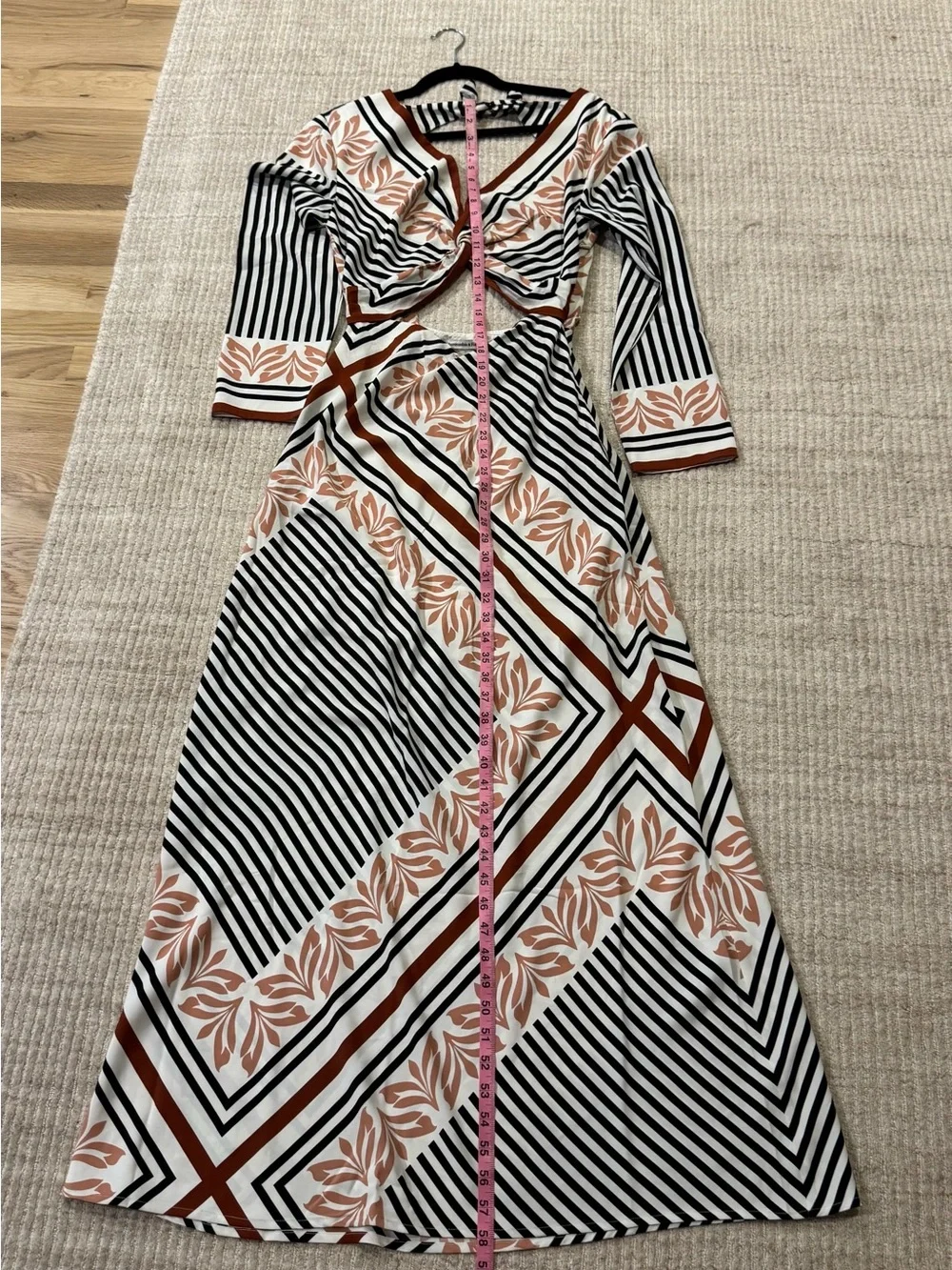 Abercrombie & Fitch Long Sleeve Twist Front Cutout Maxi Dress Medium